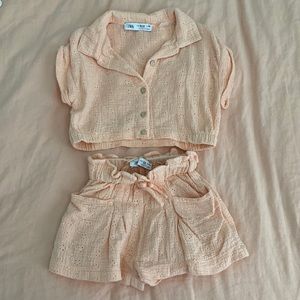 Zara peach colored 2 piece set